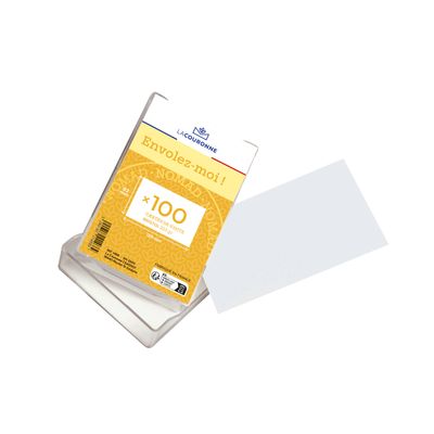3240180014689-La Couronne - 100 Cartes bristol en coffret cristal - 128 x 82mm - 210 gr - blanc--0