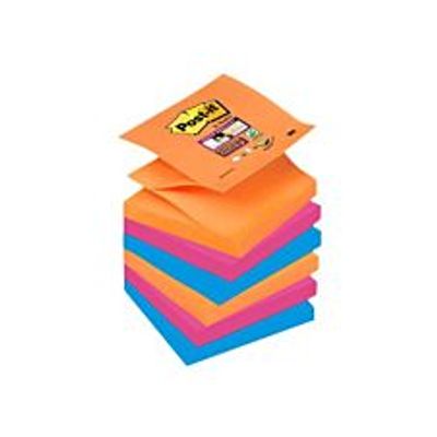 051141968773-Post-it - 6 Blocs Z-Notes Super Sticky Bangkok - 3 couleurs fluos assorties - 76 x 76 mm--0