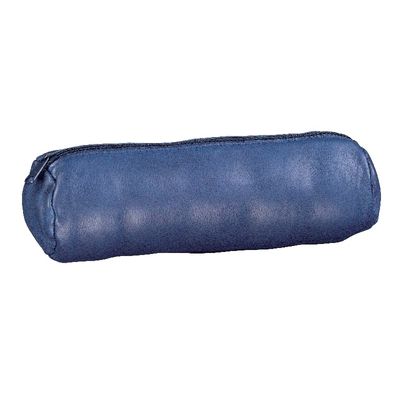 3045050223266-Trousse ronde Oxford - 1 compartiment - cuir teinté bleu roi - Hamelin--0