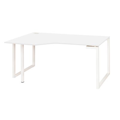 3483600495686-Bureau compact à gauche SUNDAY - 160 cm - Pieds cadre - Blanc--0