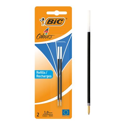 3086123402942-BIC 4 Couleurs - 2 Recharges pour stylo à bille - bleu - 1 mm--0