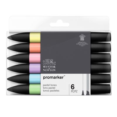884955070383-ProMarker - Pack de 6 marqueurs double pointe - tons pastels--0
