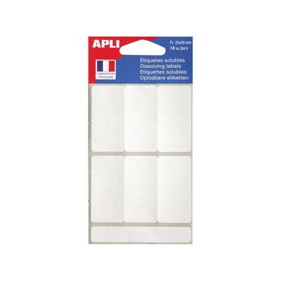 3270241025453-Apli Agipa - 18 Étiquettes blanches solubles - kraft - 25 x 50 mm--0