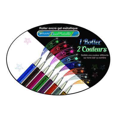0884851024558-Pentel - Roller encre metallique pailletée - 1 mm - bleu/vert--2