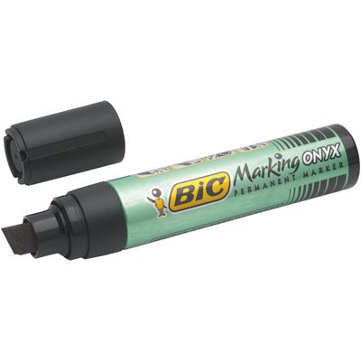 3086129999187-BIC ONYX 1891 XL - Marqueur permanent - pointe biseau large - noir--1