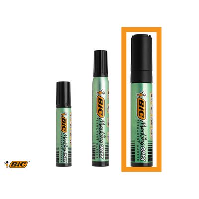 3086129999187-BIC ONYX 1891 XL - Marqueur permanent - pointe biseau large - noir--3
