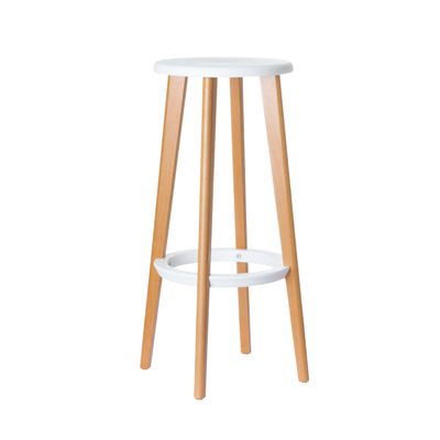 3660141230321-2 Tabourets hauts WOODY - pied hêtre - assise blanche--0