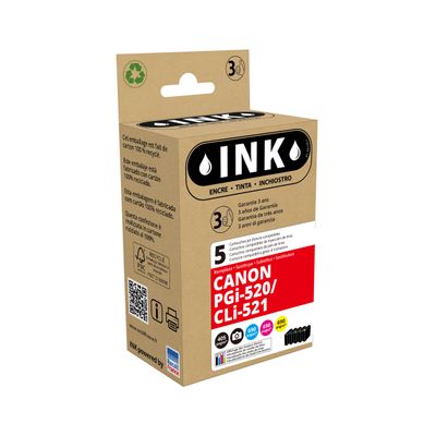 8720282010659-Cartouche compatible Canon PGI-520/CLI-521 - pack de 5 - noir photo, noir, cyan, magenta, jaune - ink--0