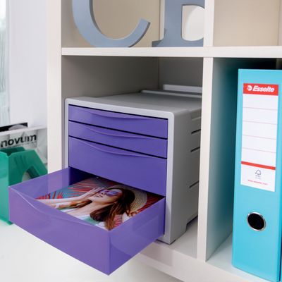4049793054698-Esselte Colour'Breeze - Module de classement 4 tiroirs - bleu--2