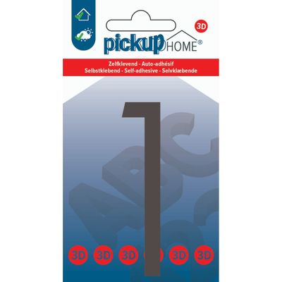8711234018175-Pickup Home 3D Stockholm - Étiquette autocollante 90 mm - Chiffre 1 - gris--0