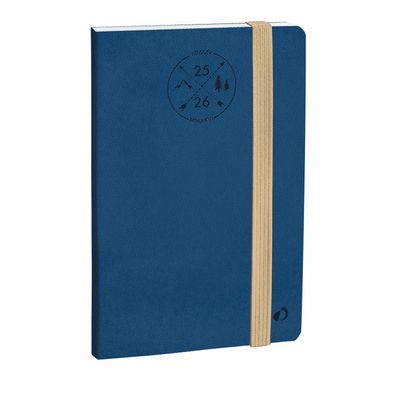 3371010426294-Agenda à élastique Everest Président 16 mois - 1 semaine sur 2 pages - 21 x 27 cm - bleu denim - Quo--0