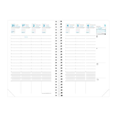 3371010426737-Agenda spiralé à élastique Time & Life Pocket - 1 semaine sur 2 pages - 10 x 15 cm - cuivre - Quo Va--1