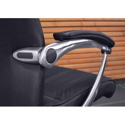 3700339883493-Fauteuil de bureau WILLIAM - accoudoirs articulés - appui-tête intégré - cuir noir--2