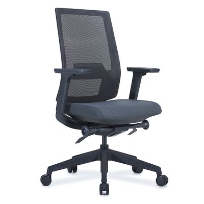 3700339883547-Fauteuil de bureau BRIAN - accoudoirs réglables - appui-tête en option - dossier en résille - noir--1