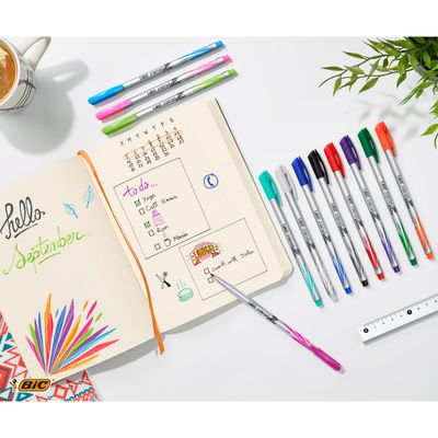 3086123537712-BIC Intensity - Pack de 12 feutres fins - pointe moyenne - rose--2