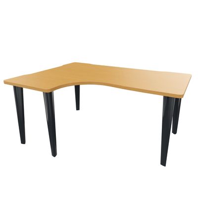 2012349456026-Bureau compact 90° à gauche EVIDENCE - Pieds anthracites - Plateau imitation hêtre--0