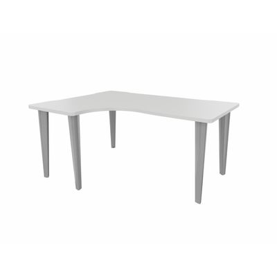 2012349456149-Bureau compact 90° à gauche EVIDENCE - Pieds aluminium - Plateau blanc--0