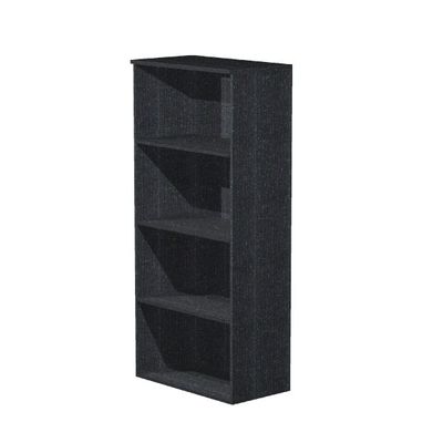 2012349513804-Bibliothèque haute Trend - L80xP35xH180 cm - 3 étagères - imitation frêne noir--0