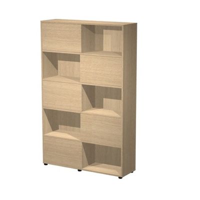 2012349515204-Bibliothèque haute TETRIS  - L120 x H190,6 x P35 - Corps et portes chêne--0