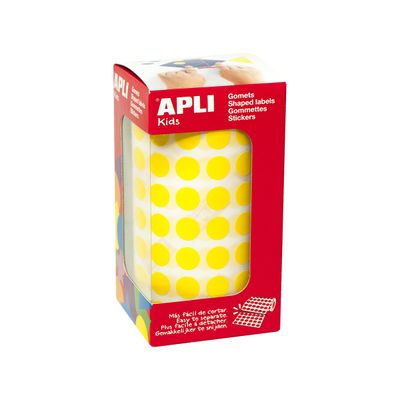 8410782048510-Apli Agipa - Rouleau de pastilles adhésives - jaune - diamètre 10,5 mm--1