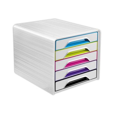 3462159011844-CEP Smoove Arctic - Module de classement 5 tiroirs - blanc/multicolore--0