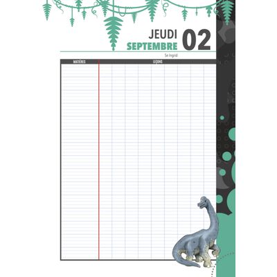 3592930017410-Agenda Dino bleu - 1 jour par page - 12,5 x 17,5 cm - Bouchut--6
