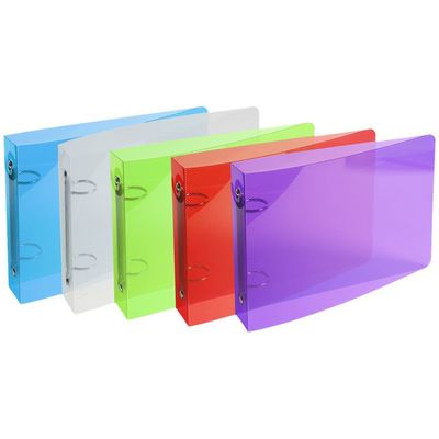 3130630510901-Exacompta Crystal Colours - Classeur souple 2 anneaux pour fiches Bristol - Dos 25 mm - 10 x 15 cm--0