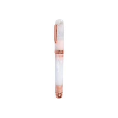 4014421440327-Online Bohemian Art - Stylo plume - blanc/rose - pointe moyenne-Angle gauche-1