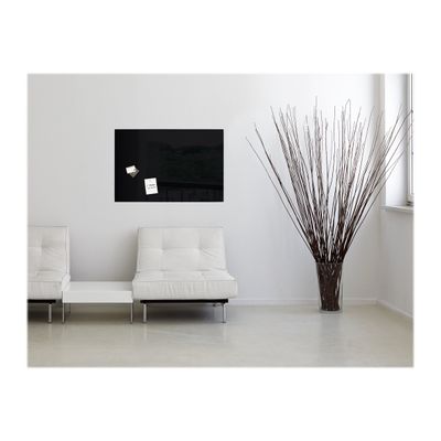 4004360887642-Sigel Artverum - Tableau magnétique en verre - 100 x 65 cm - noir-Avant-3