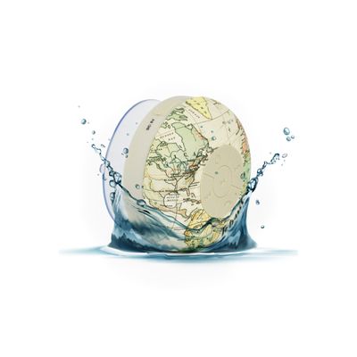 8052783618530-Legami - Haut-parleur bluetooth waterproof - motif map-Angle gauche-1