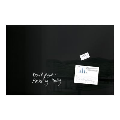 4004360887642-Sigel Artverum - Tableau magnétique en verre - 100 x 65 cm - noir-Avant-0