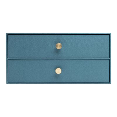 3130630306030-Exacompta OfficeByMe - Module de classement 2 tiroirs - pour A4+ - bleu canard-Avant-1