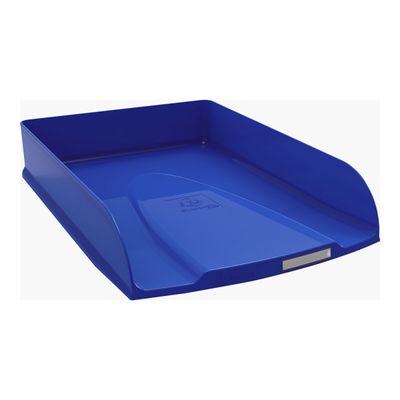 9002493111240-Exacompta NeoDeco - Corbeille à courrier bleu francais - A4+-Angle gauche-1