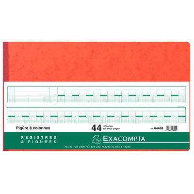 3130630084402-Exacompta - Piqûre comptable - 44 colonnes sur 2 pages - 32 x 55 cm - 80 pages--1