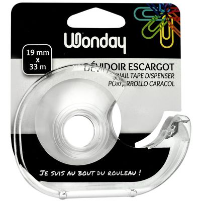 3701254701947-Wonday - Dévidoir pour ruban adhésif 19 mm x 33 m - transparent--0
