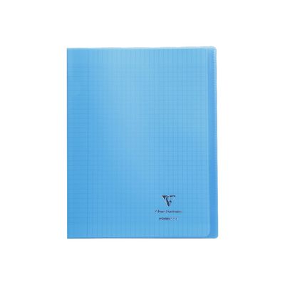 3037929844023-Clairefontaine Koverbook - Cahier polypro 24 x 32 cm - 48 pages - grands carreaux (Seyes) - bleu-Avant-0