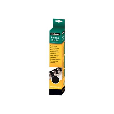 077511533037-Fellowes - 25 anneaux de reliure en plastique - 6 mm - jusqu'à 20 feuilles - noir-Angle droit-0