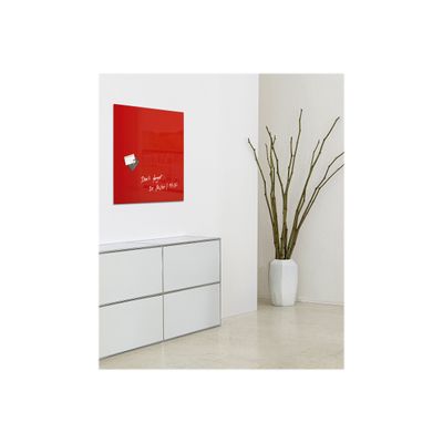 4004360887703-Sigel Artverum - Tableau magnétique en verre - 48 x 48 cm - rouge-Angle gauche-6