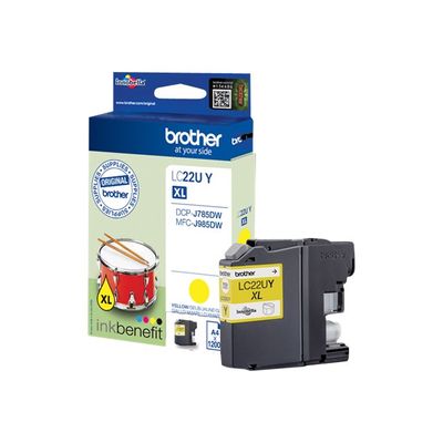 5014047567988-Brother LC22U - jaune - cartouche d'encre originale-Angle droit-1