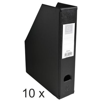 3130632901516-Exacompta - 10 Porte-revues polypro - dos 70 mm - noir - livrés à plat--0