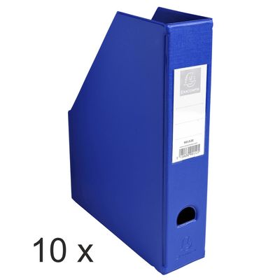 3130632901523-Exacompta - 10 Porte-revues polypro - dos 70 mm - bleu - livrés à plat--0