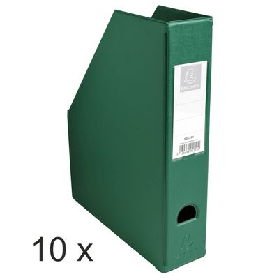 3130632901530-Exacompta - 10 Porte-revues polypro - dos 70 mm - vert - livrés à plat--0