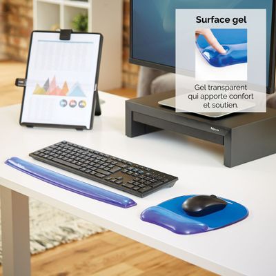 077511911415-Fellowes - Tapis de souris avec repose-poignet Crystals Gel bleu--3