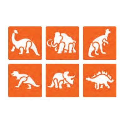 3471052252001-Graine Creative - lot de 6 pochoirs - animaux préhistoriques-Avant-0