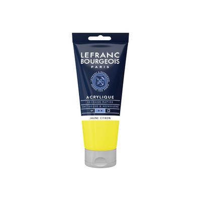 3013643003793-Lefranc Bourgeois - Peinture acrylique - jaune citron - 80 ml-Avant-0
