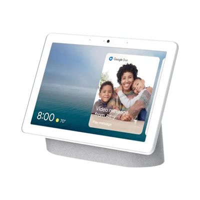 0842776110022-Google Nest Hub Max - écran connecté avec assistant google - Wifi et bluetooth - galet-Angle droit-2