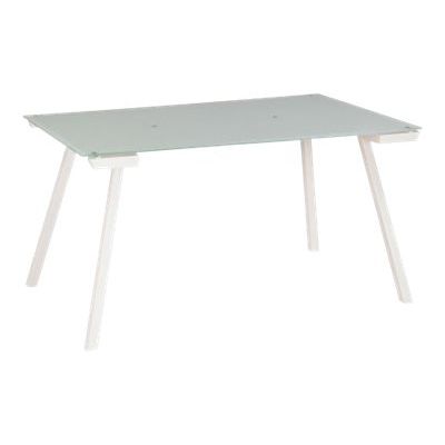 3483600495365-Bureau SUNDAY - 160 cm - Pieds trapèze - Verre-Angle gauche-0