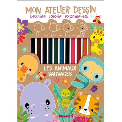 9782508050930-Mon atelier dessin - Les animaux sauvages--0