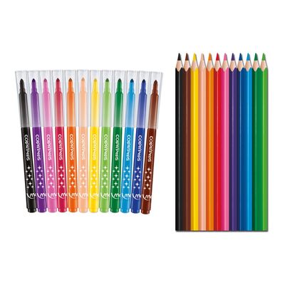 3154149847297-Maped Color'Peps - Trousse garnie à colorier - comprend 12 feutres et 12 crayons de couleur--1