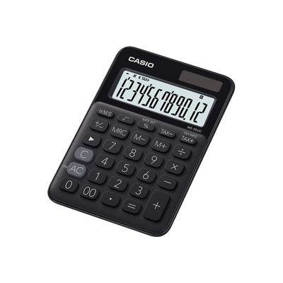 4549526700088-Calculatrice de bureau Casio MS-20UC - 12 chiffres - alimentation batterie et solaire - noir-Angle droit-0